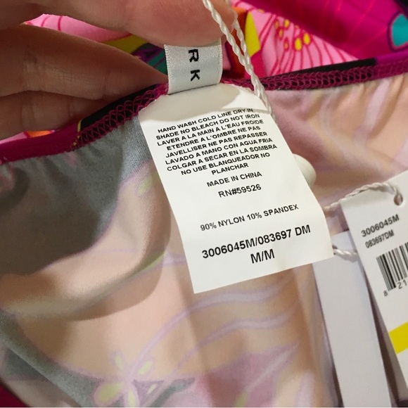 New  Trina Turk SOLAR FLORAL TUNIC SWIM COVER UP Dress Beach Resort Cruise SZ M - Picture 5 of 7